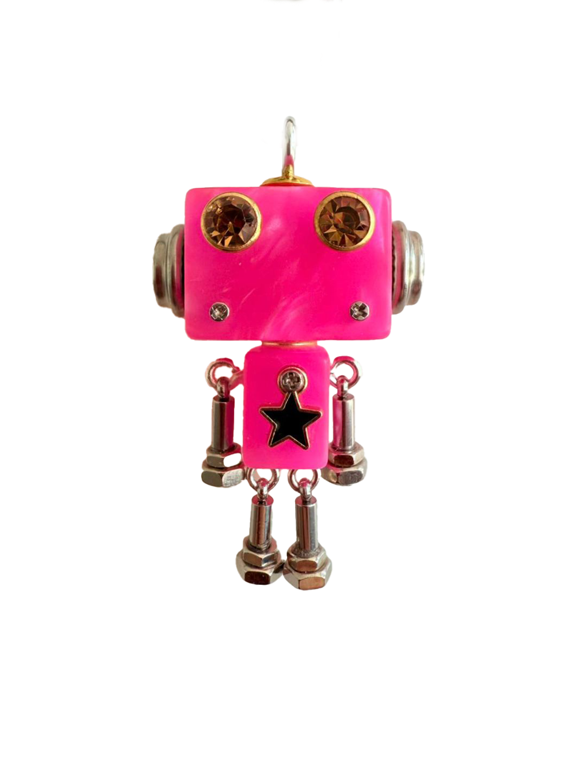 Mini Black Pink Robot | Keychain & Necklace