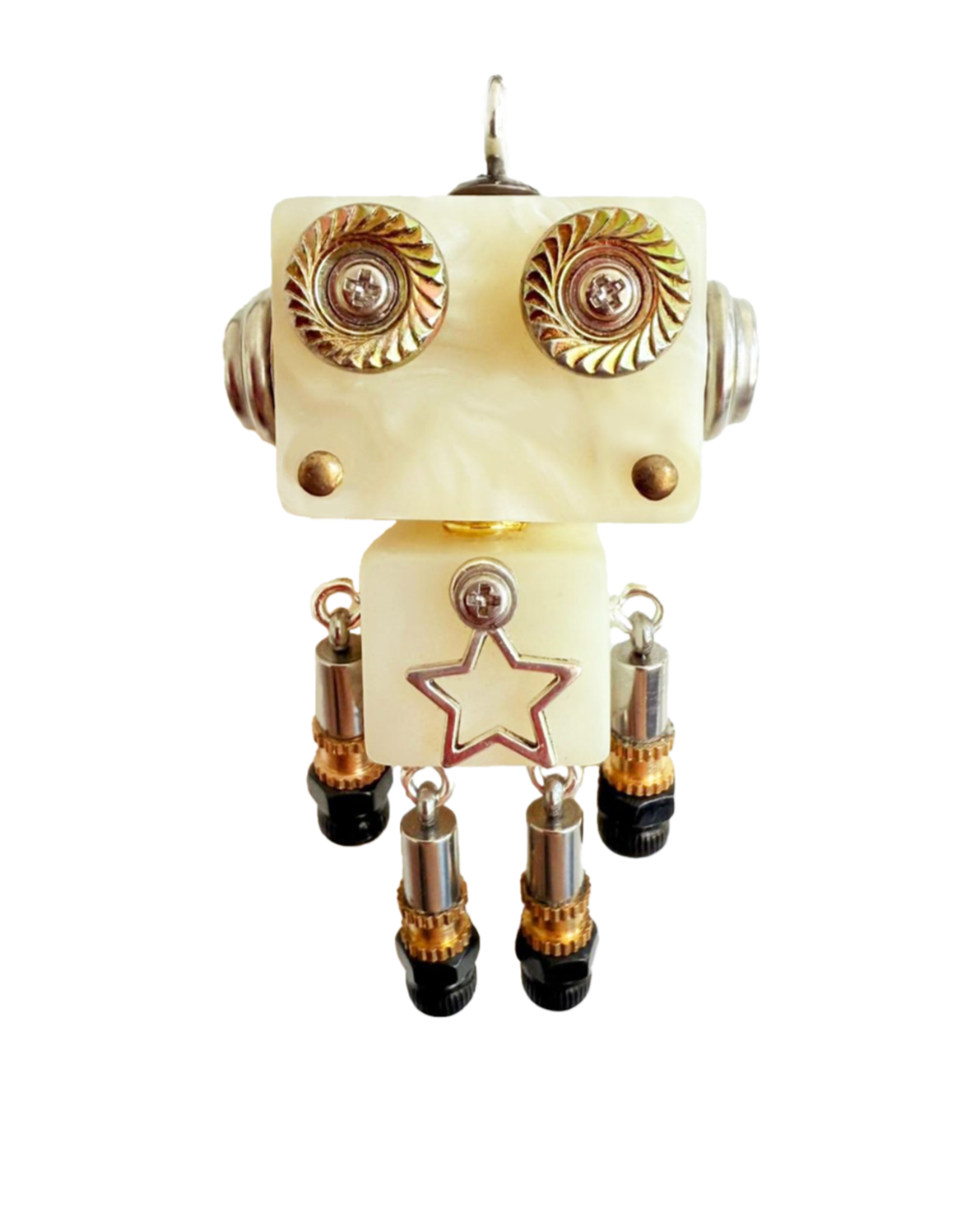 Pearl White Robot | Keychain & Necklace
