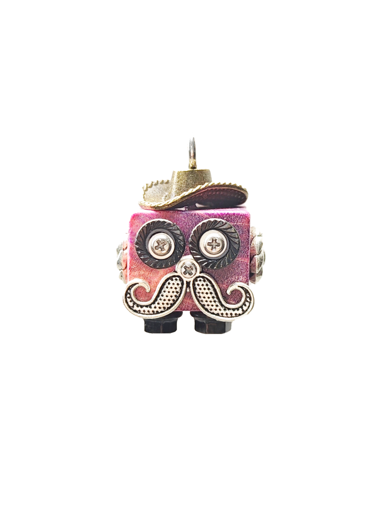 Mustache Mech Robot | Keychain & Necklace
