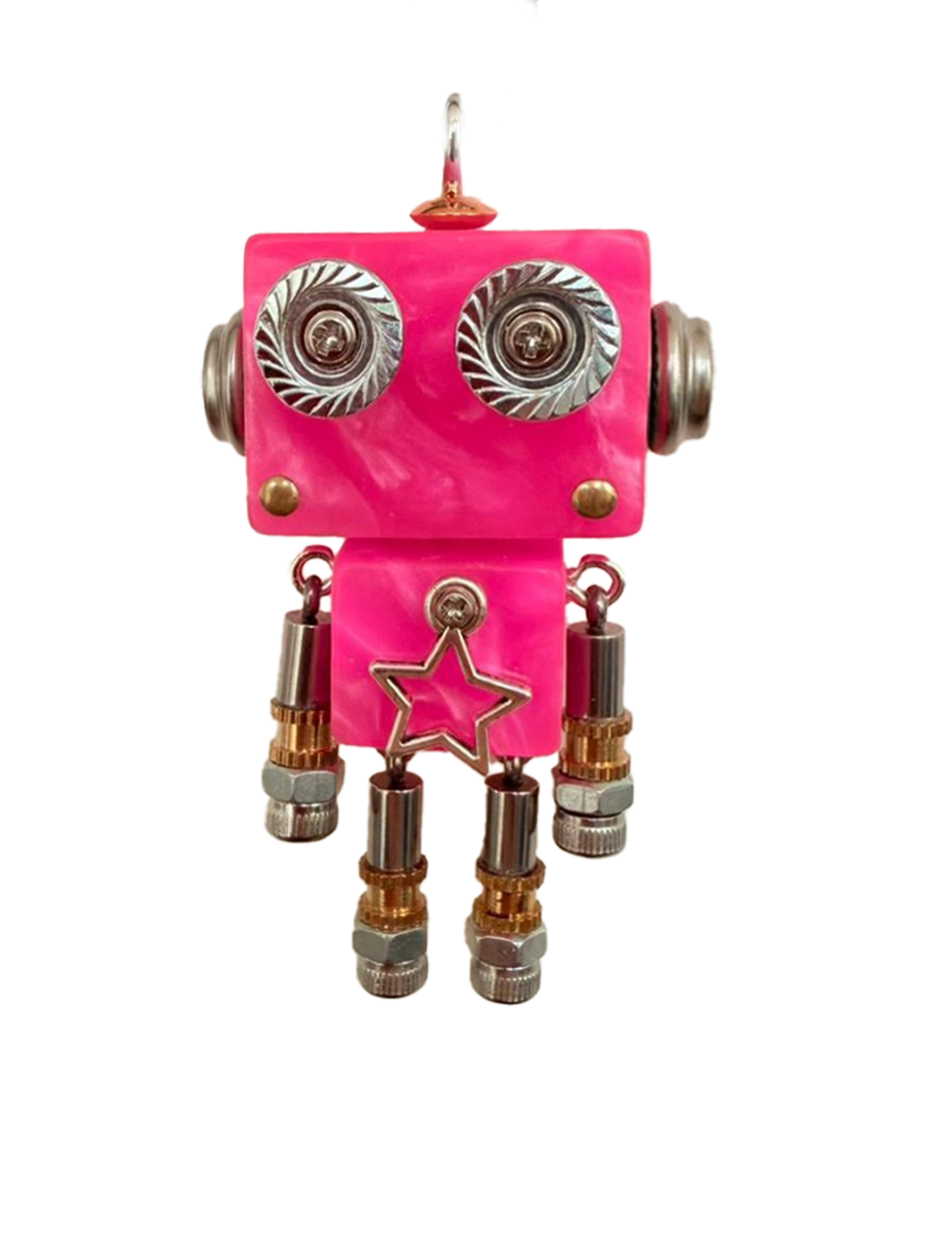 Black Pink Robot | Keychain & Necklace